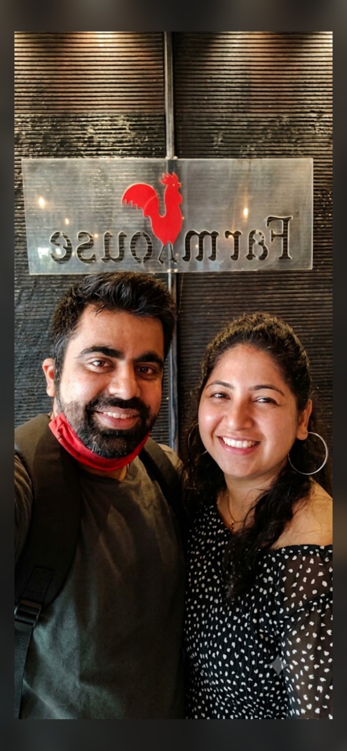 Anil and Divya smiling together at their first meeting on 14 August 2021
